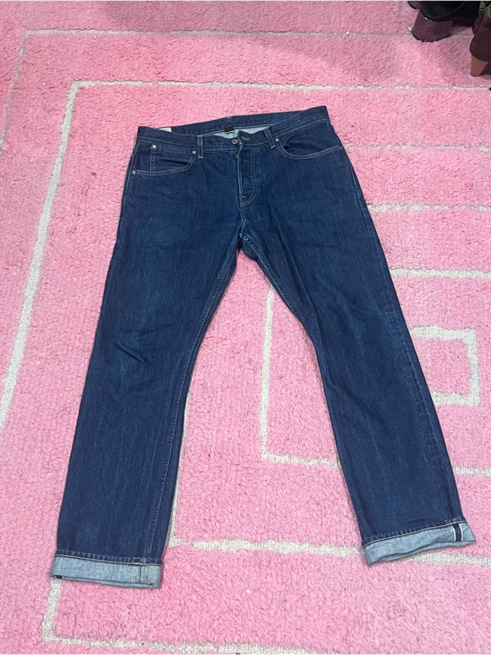 Men's Dark Blue Straight-Leg Jeans